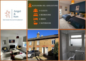 3 Bed 2 Lounge House up to 40pc off Monthly in Addlestone by Angel and Ken Serviced Accommodation Great Value for Long-term Stay